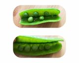 スナップエンドウ豆の片側並び飾り作り方4写真