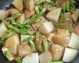 鮭とジャガイモとアスパラの味噌バター炒め作り方8写真