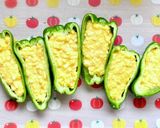 ピーマンのマヨたま詰めチーズ焼き！作り方3写真