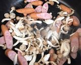 高菜ときのことソーセージのクリームパスタ作り方4写真