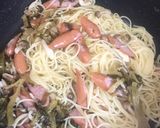 高菜ときのことソーセージのクリームパスタ作り方7写真