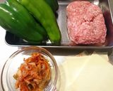 ピーマンのキムチーズ詰め作り方1写真