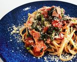 ベーコンと春菊のトマトパスタ作り方5写真