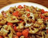 黒酢で鶏背肉にレンコン&にんじん。作り方8写真