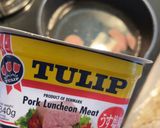 簡単　スパムのお味噌汁作り方1写真