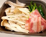 エリンギとピーマンとベーコンの麺つゆ炒め作り方1写真