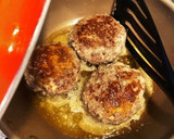 簡単！温玉のっけチーズハンバーグ作り方5写真