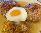 簡単！温玉のっけチーズハンバーグ作り方15写真