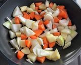 冷蔵庫の残り野菜と肉団子のスープ作り方1写真