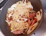 白ネギが美味しい☆納豆ウインナーパスタ作り方6写真