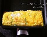 三つ葉と桜エビのほんのり甘い☆卵焼き作り方3写真