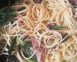 コク旨♪小松菜とベーコンのバター醤油スパ作り方13写真