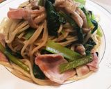 コク旨♪小松菜とベーコンのバター醤油スパ作り方14写真