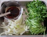 簡単♪豚肉と豆苗のコチュジャン炒め作り方1写真