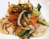 一皿で栄養も満足な、胸肉の塩昆布野菜のせ作り方3写真