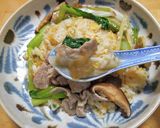豚こま肉に小松菜とザーサイのあんかけ炒飯作り方9写真