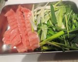 葉ニンニクと豚肉の炒め作り方3写真