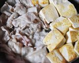 豚バラにらの旨辛豆腐チャンプルー作り方4写真