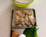 牡蠣の炊き込みご飯卵そぼろかけ作り方1写真
