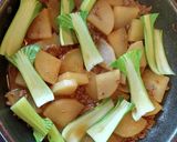 ミンチ肉で大根とチンゲン菜のあんかけ♪作り方5写真