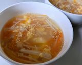 きのこと野菜の卵スープ【ここから栄養士】作り方3写真