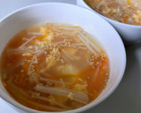 きのこと野菜の卵スープ【ここから栄養士】作り方3写真