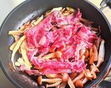 牛肉とたっぷりきのこの和風スパゲッティ作り方4写真