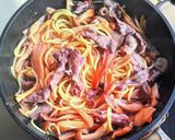 牛肉とたっぷりきのこの和風スパゲッティ作り方9写真