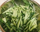 簡単！水菜ときゅうりのサラダ作り方1写真