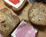 HBの食パンで♪ハム&カニカマサンド作り方3写真