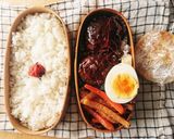 お弁当★卵☆パン粉なし豚ひき肉ハンバーグ作り方8写真