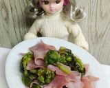リカちゃん♡ふきのとうとハムの塩炒め*.作り方11写真