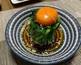簡単おつまみ☆ニラのおひたし月見乗せ作り方2写真