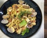 シーフードのペペロンチーノPasta作り方5写真