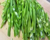 インゲン、シメジの七味きんぴら作り方1写真