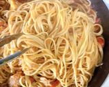 超簡単サバ水煮缶で作る「サバトマパスタ」作り方8写真