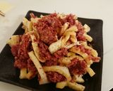 簡単酒肴☆油揚げのコンミートチーズ作り方3写真