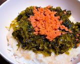 手抜きメシ♡ピリ辛高菜のとろろ丼♡作り方3写真