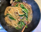 あさりと菜の花の和風ペペロンチーノ作り方7写真