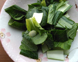 小松菜もも肉・椎茸の茶碗蒸し♪ヒガシマル作り方1写真