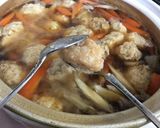 ☆シメはお蕎麦で！鶏つみれのごぼう鍋♪作り方4写真
