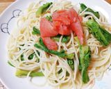 菜の花とスモークサーモンの冷製パスタ♪作り方8写真