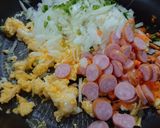 ベビーホタテとウインナーのチャーハン作り方3写真