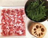 簡単ごはんがすすむ！にら豚れんこん炒め作り方1写真