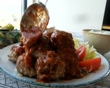 簡単♪ころころチーズ入りハンバーグ作り方6写真
