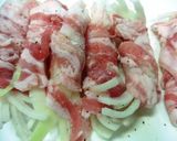 玉ねぎのポン酢みそだれポークロール!！作り方3写真