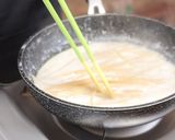 別茹で不要！菜花とベーコンのミルクパスタ作り方4写真