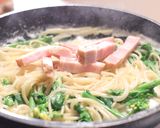 別茹で不要！菜花とベーコンのミルクパスタ作り方6写真