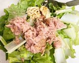 材料2品3分♪山東菜とシーチキンのサラダ作り方3写真