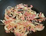 桃のスパゲッティ ごまだれ味作り方1写真